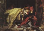 Alexandre  Cabanel The Death of Francesca da Rimini and Paolo Malatesta France oil painting artist